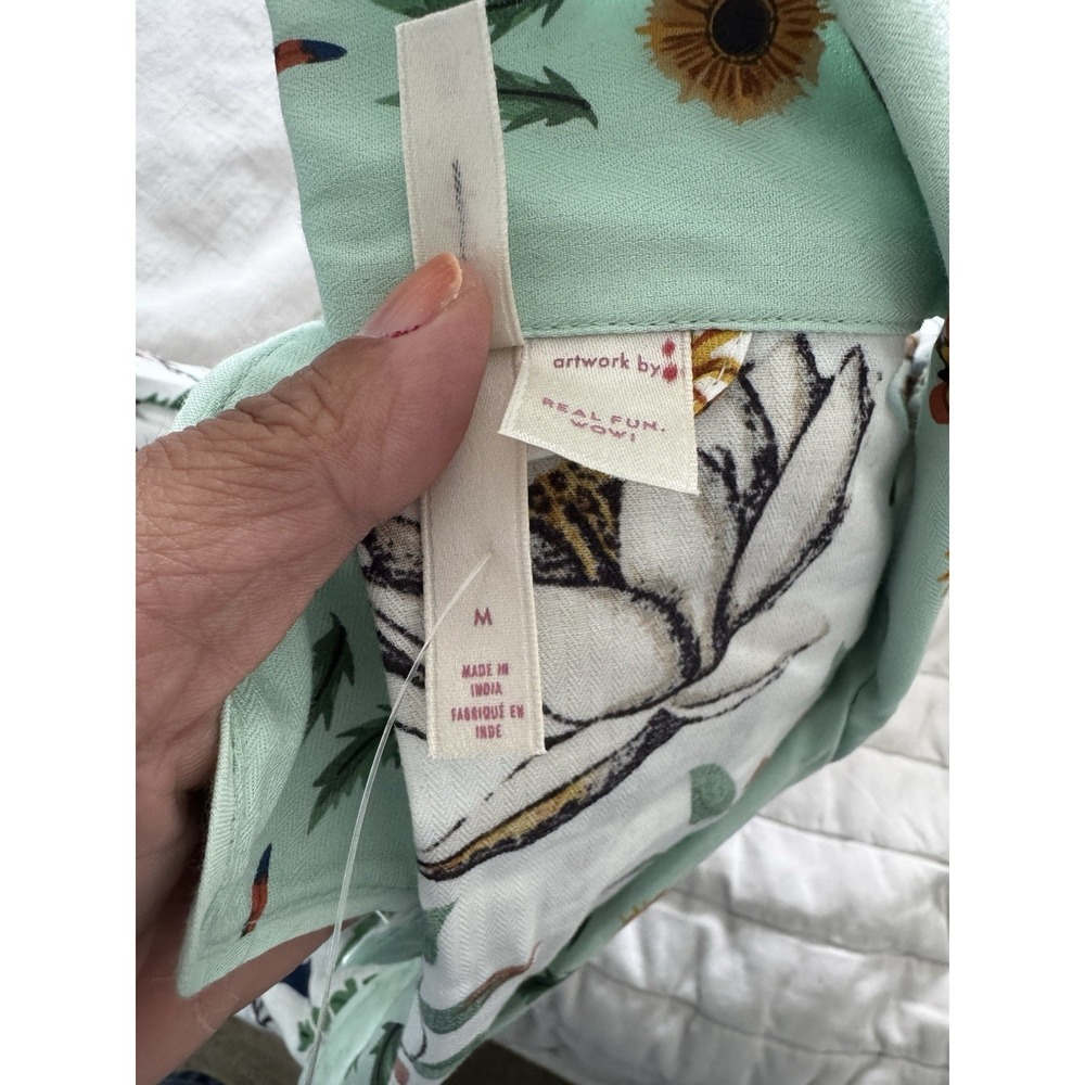 Anthropologie LyreBird Cloud Flannel Pajama Top Sleep Shirt Leopard M - Picture 7 of 7